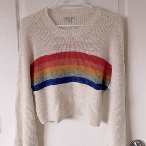 American Eagle Cropped Rainbow Sweater M